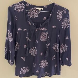 Floral Purple Boho Blouse
